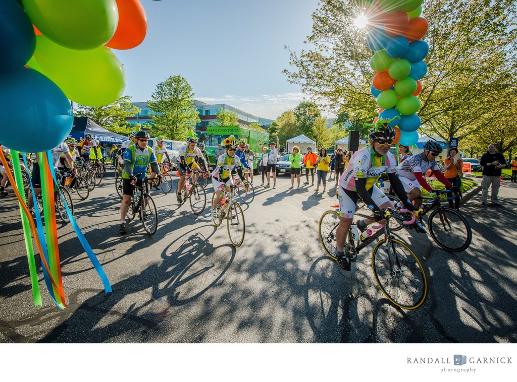 Charity bike riding event startline