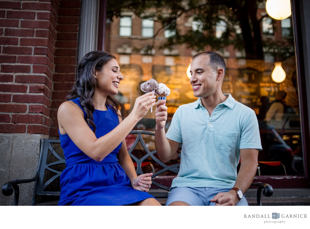 Boston engagement photos and ice cream