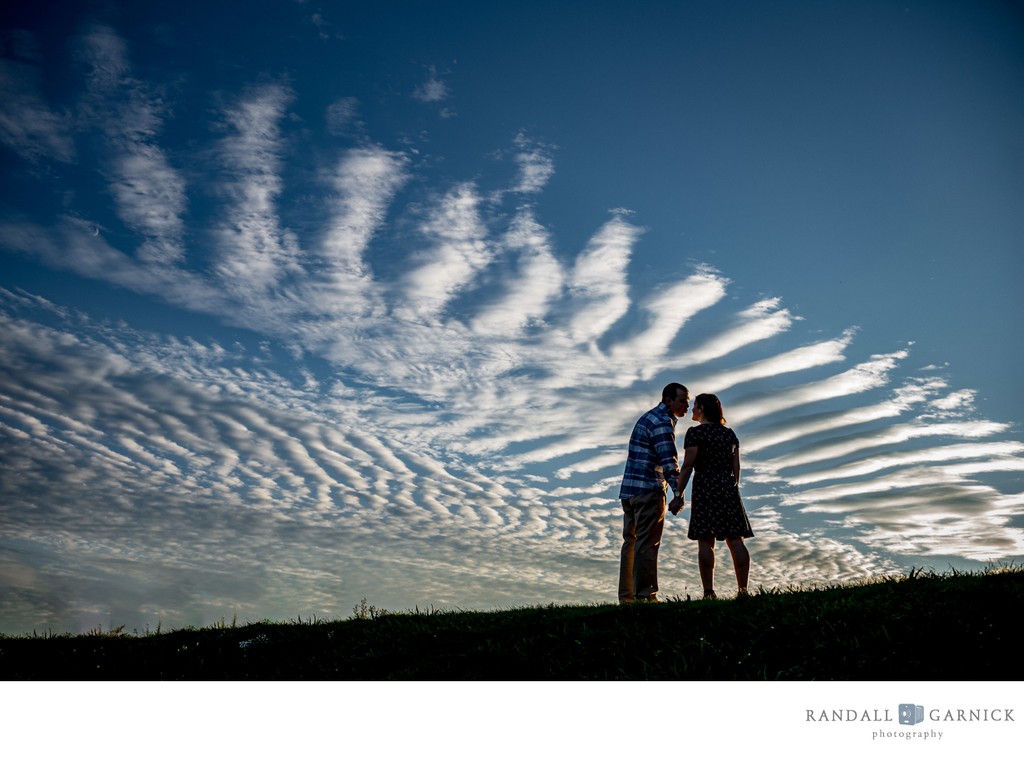 Chestnut Hill engagement session and clouds