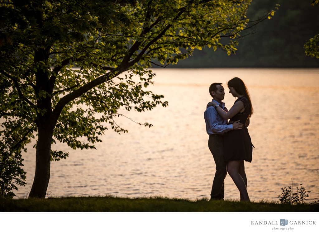 Lakeside engagement photos at Wellesley College
