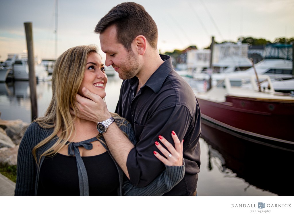 Mystic CT waterfront engagement photos