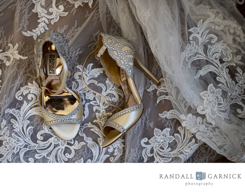 Vintage wedding details Blithewold Mansion wedding shoes