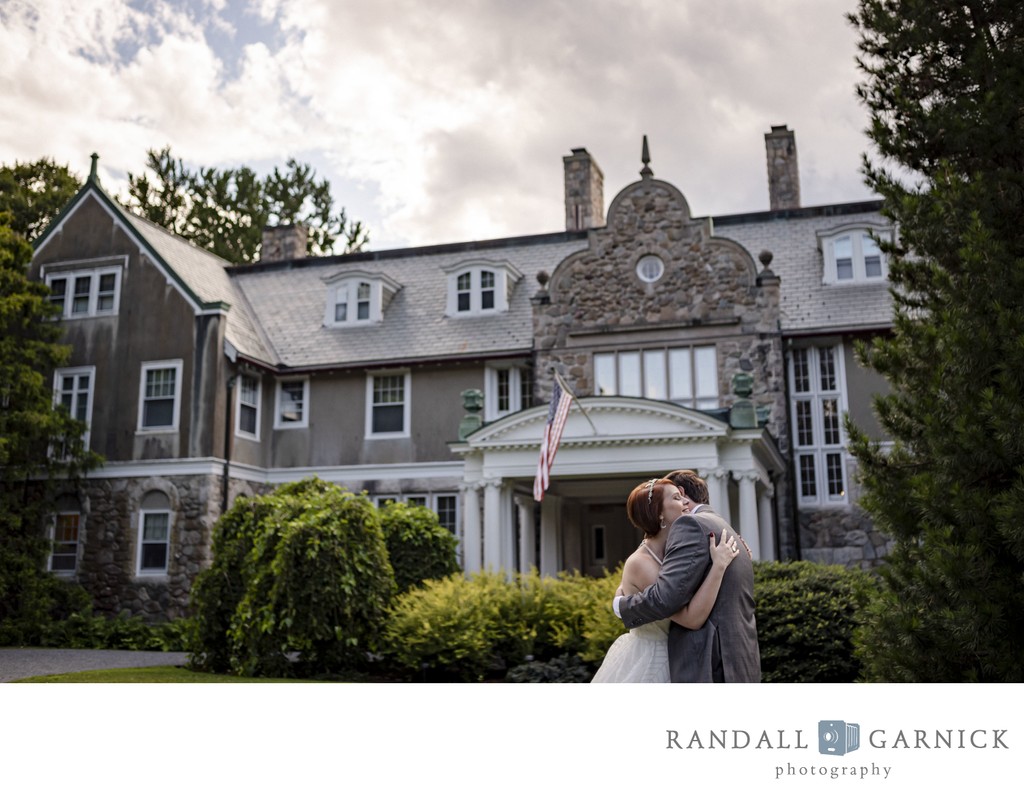 Historic estate exterior Blithewold Mansion wedding venue