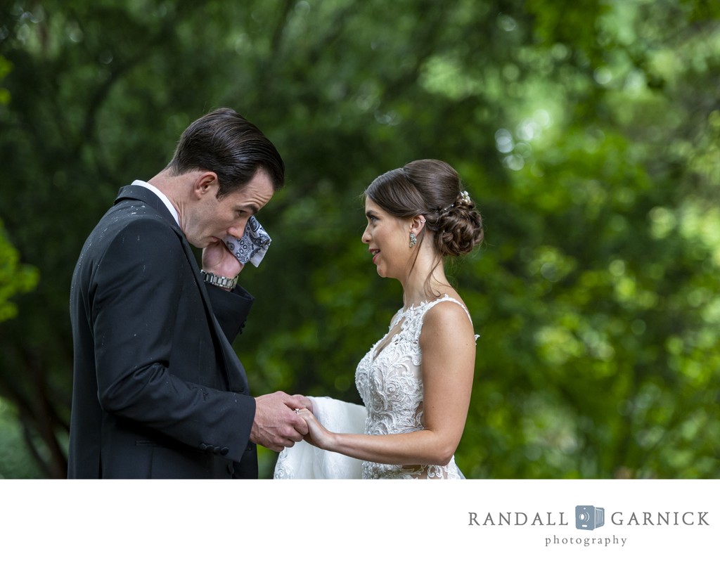 Emotional vows Blithewold Mansion wedding ceremony