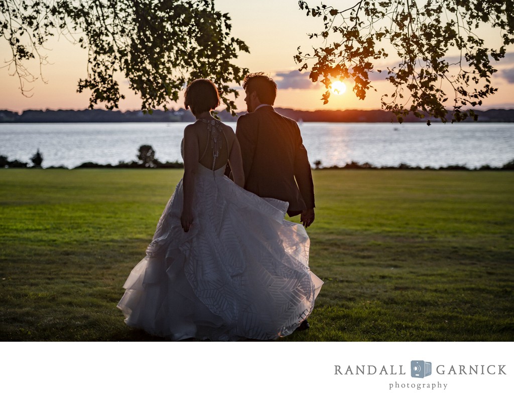 Blithewold Mansion wedding sunset