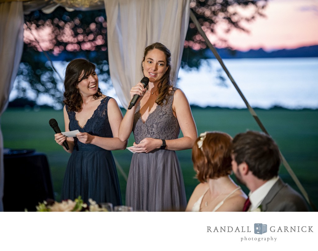 Emotional maid of honor speech Blithewold Mansion wedding