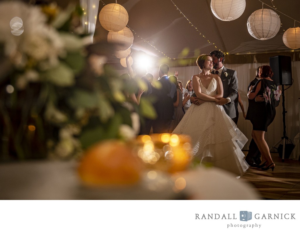 Reception dancing at Blithewold Mansion wedding