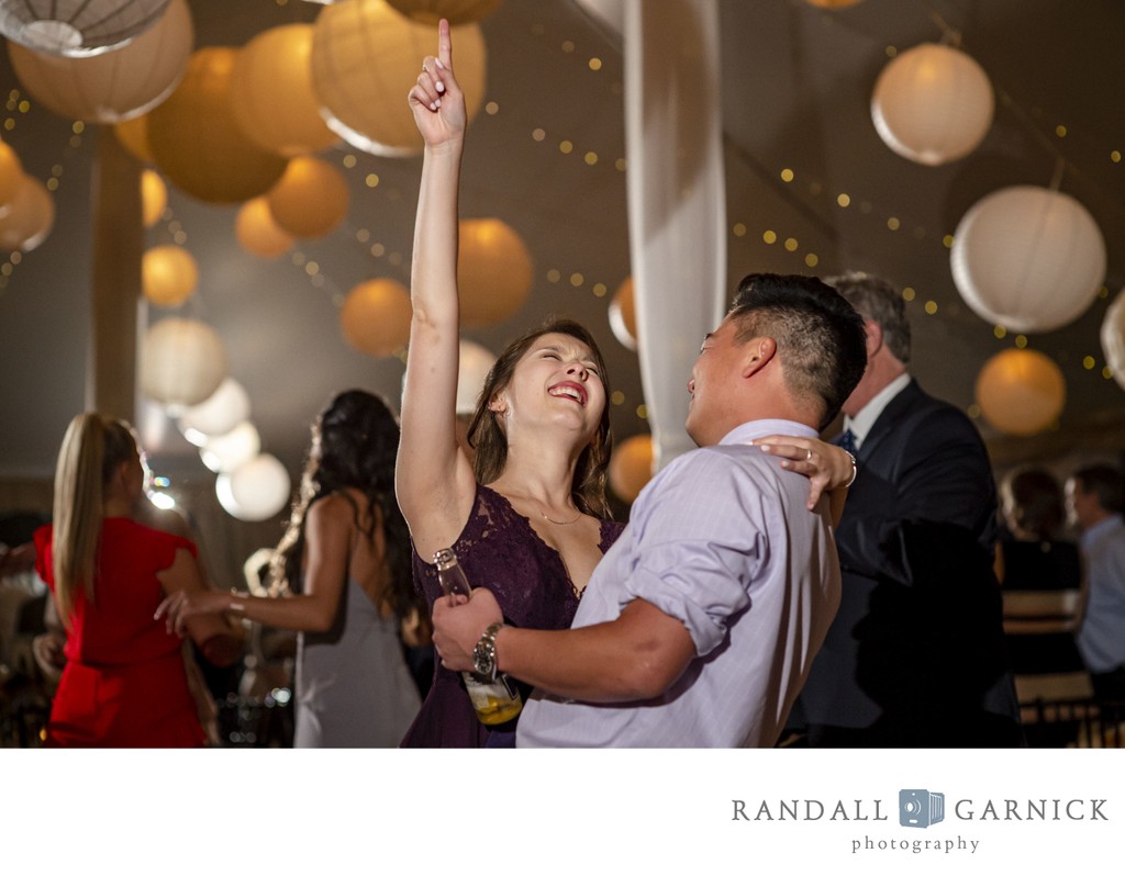 Excited dance floor action at Blithewold Mansion wedding