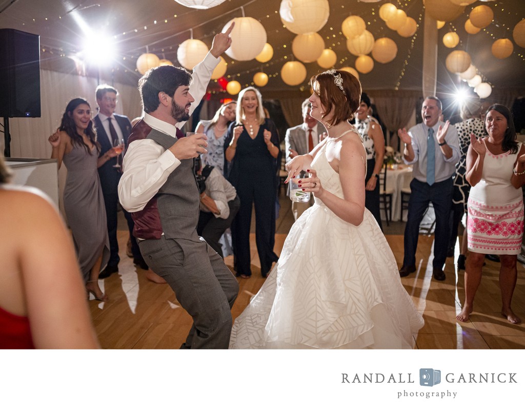 Bride and groom first dance Blithewold Mansion wedding