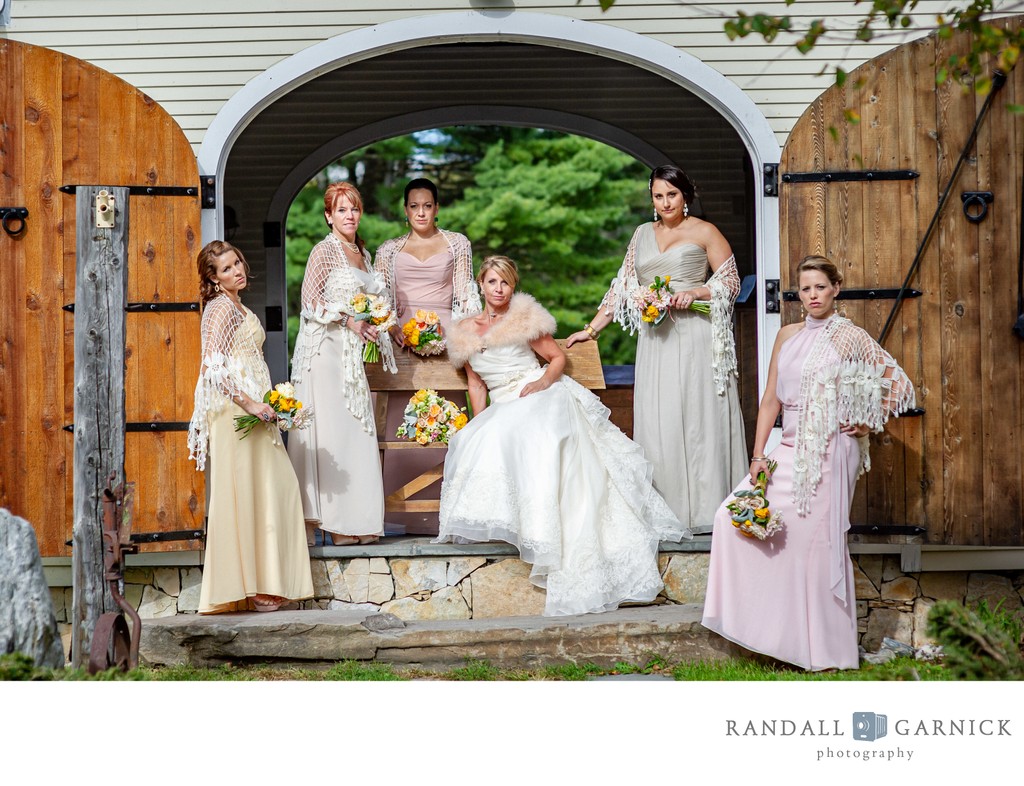 bride-bridesmaids-riverside-farm-vermont-wedding