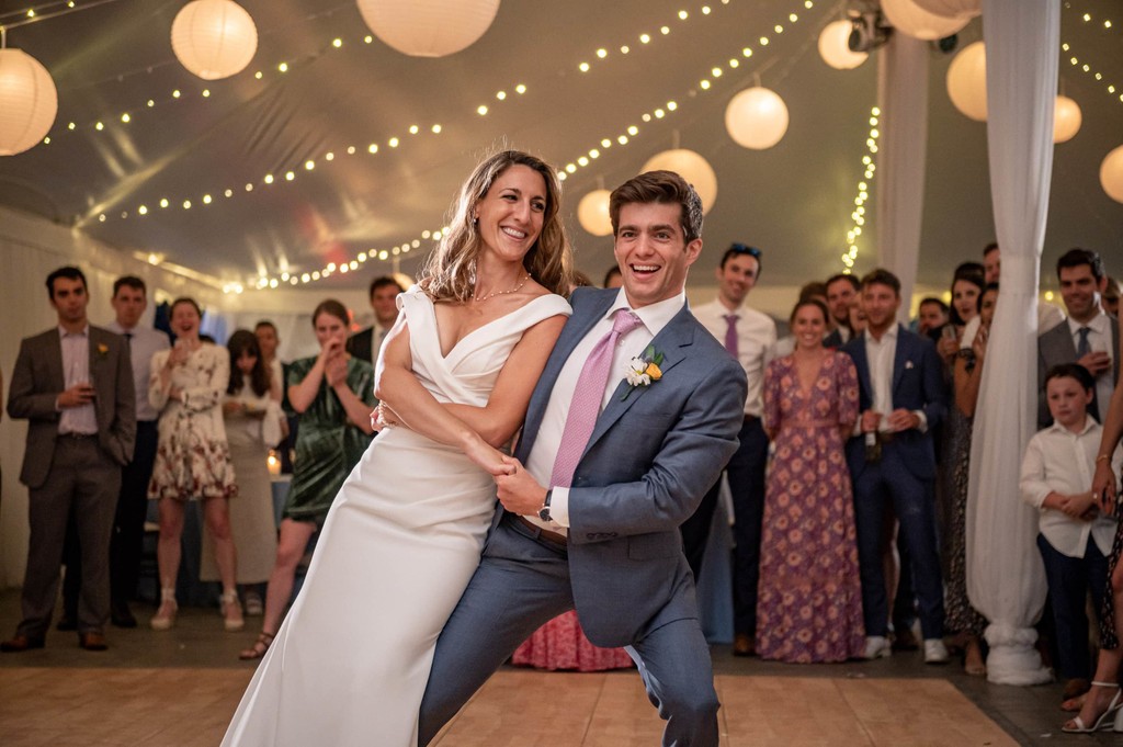 First dance Blithewold Mansion wedding tent