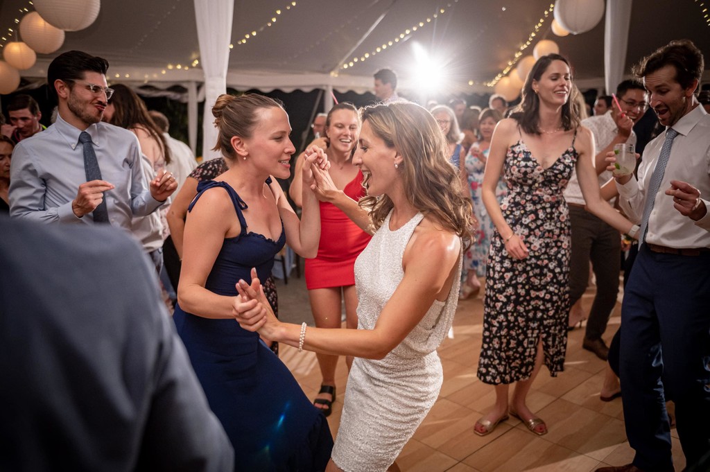 Bride dancing Blithewold Mansion wedding reception