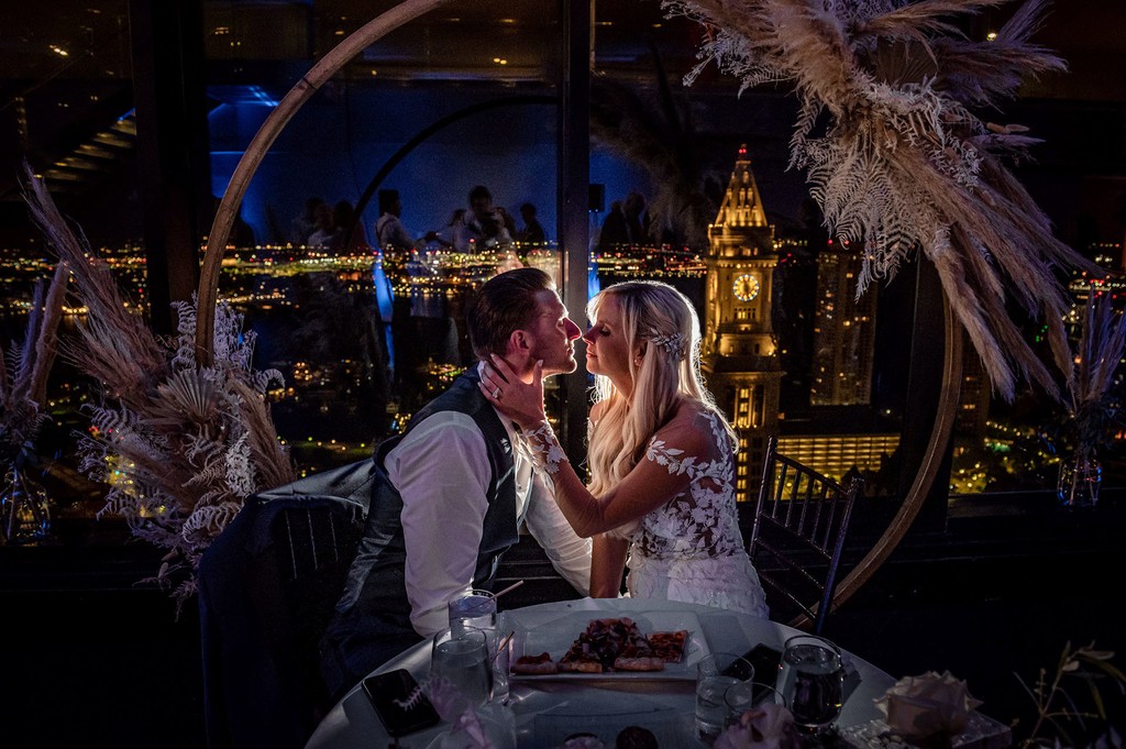 Night portrait overlooking the city of Boston at The State Room.