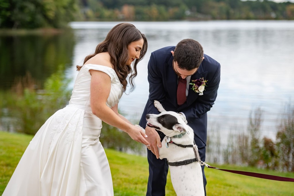 bride-groom-with-dog-wedding-lakehouse-halifax