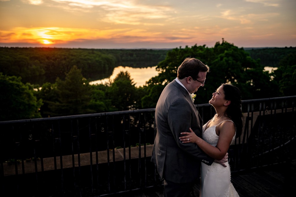 Rooftop sunset at deCordova Museum Weddings