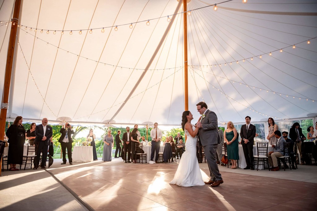 Couple’s First Dance Under the Tent at deCordova Museum Weddings