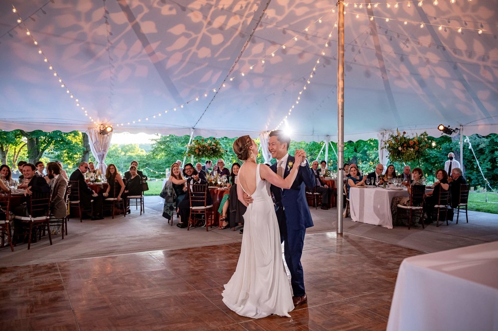 Dancing under the tent at deCordova Museum wedding