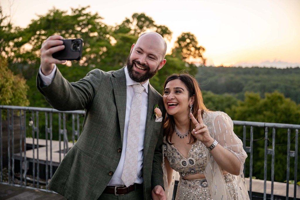 Wedding couple selfie at deCordova Museum Weddings