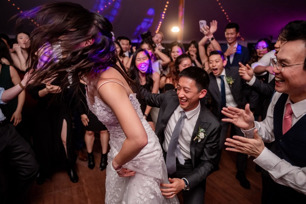 Exciting Wedding Party Dancing at deCordova Museum Weddings