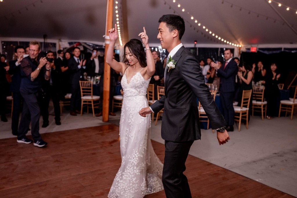 Grand entrance at deCordova Museum wedding reception