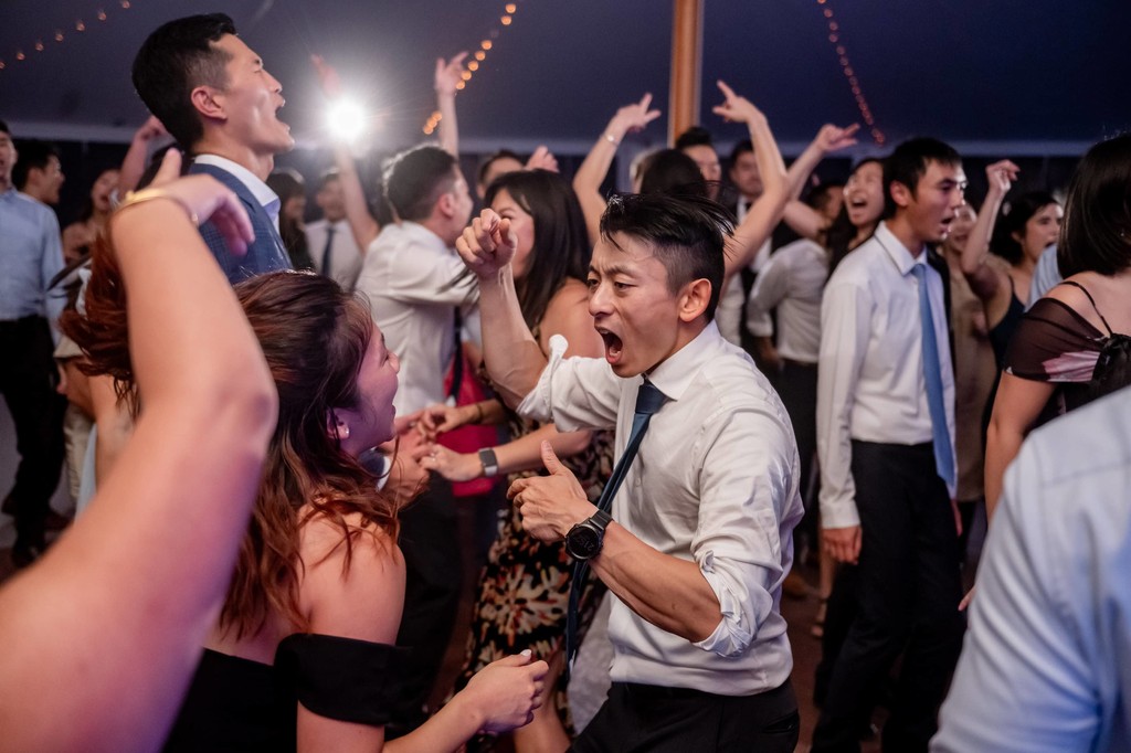 Packed dance floor at deCordova Museum weddings reception