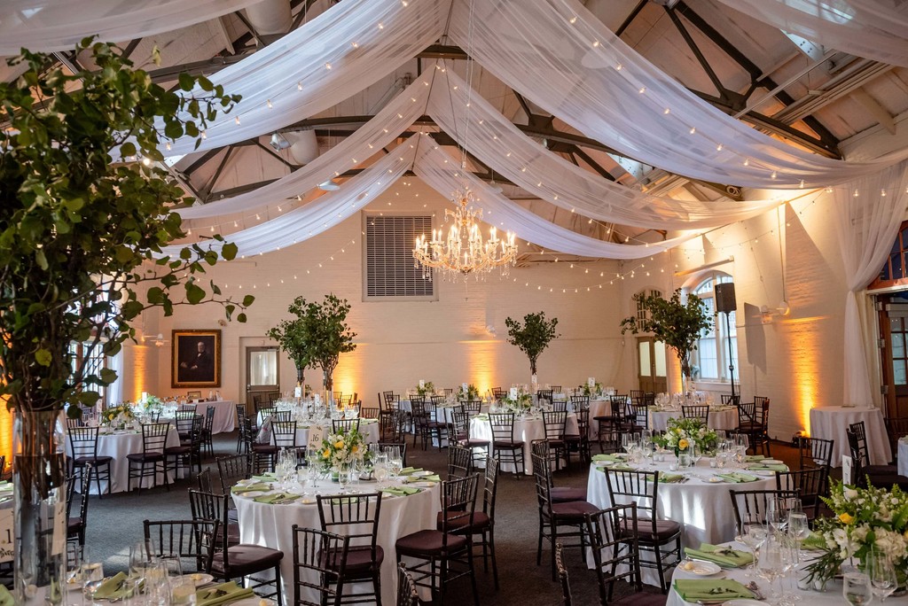 Gorgeous Elm Bank wedding carriage house setup