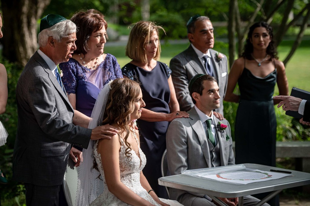 Ketubah signing ceremony moment at Elm Bank weddings