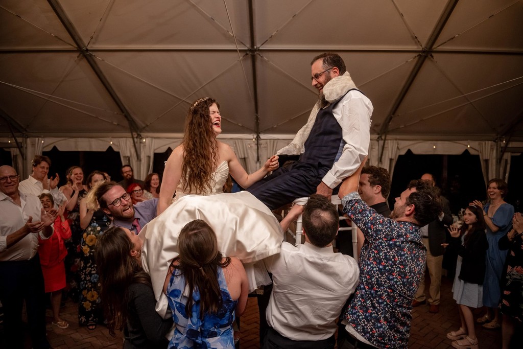 Joyful Horah dance at Long Hill Beverly wedding celebration