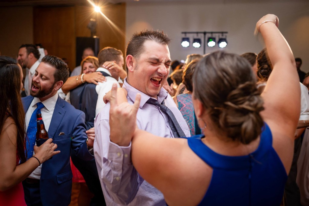 Reception dancing at a Wequassett wedding