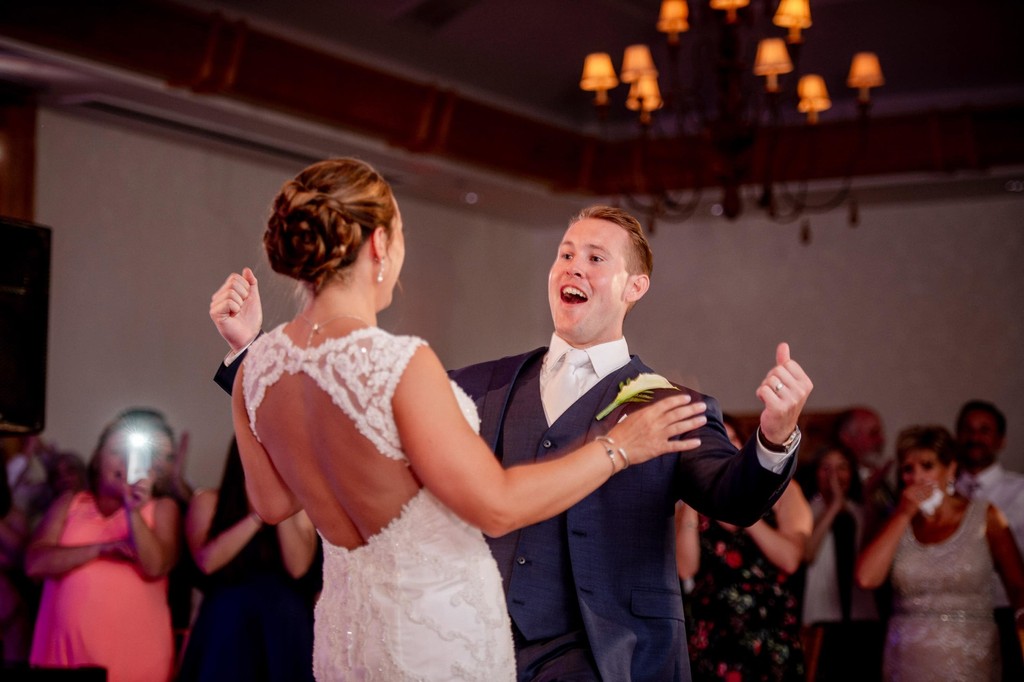 Joyful 1st dance reaction at a Wequassett wedding