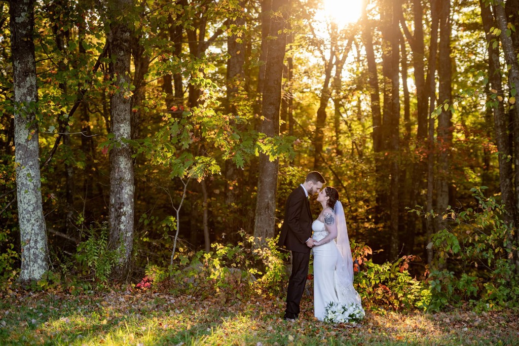 Fern Hill Barn wedding couple in sunset light