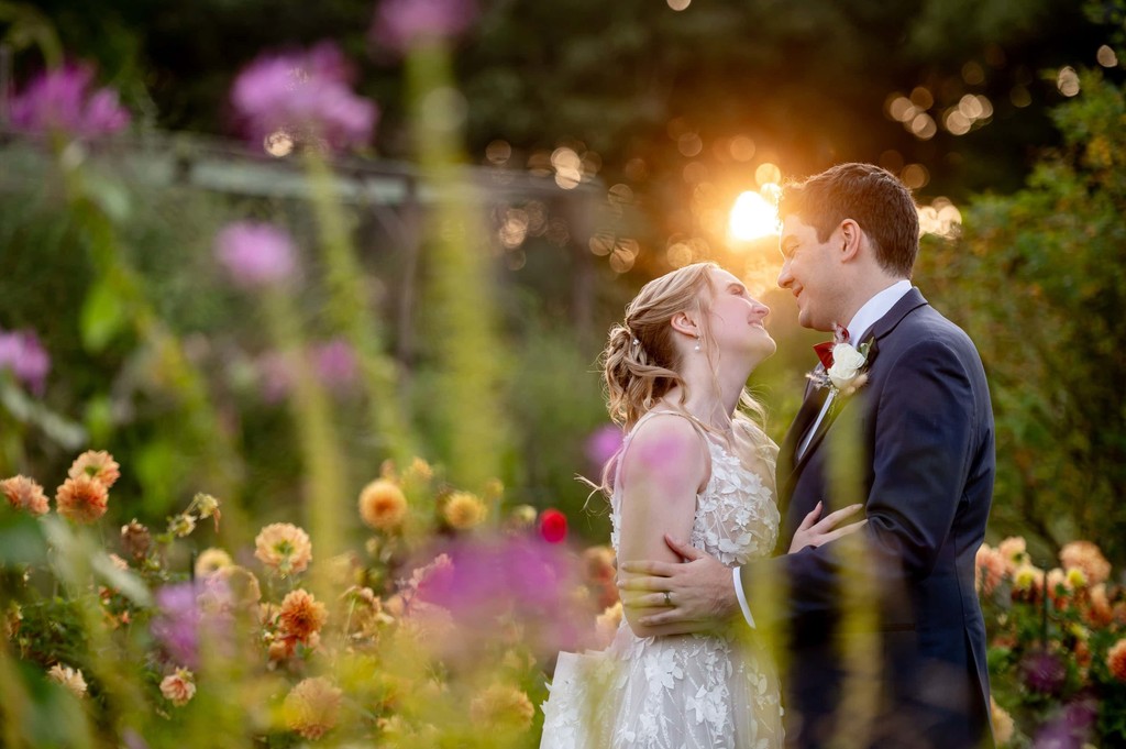 Golden hour romance at Fern Hill Barn