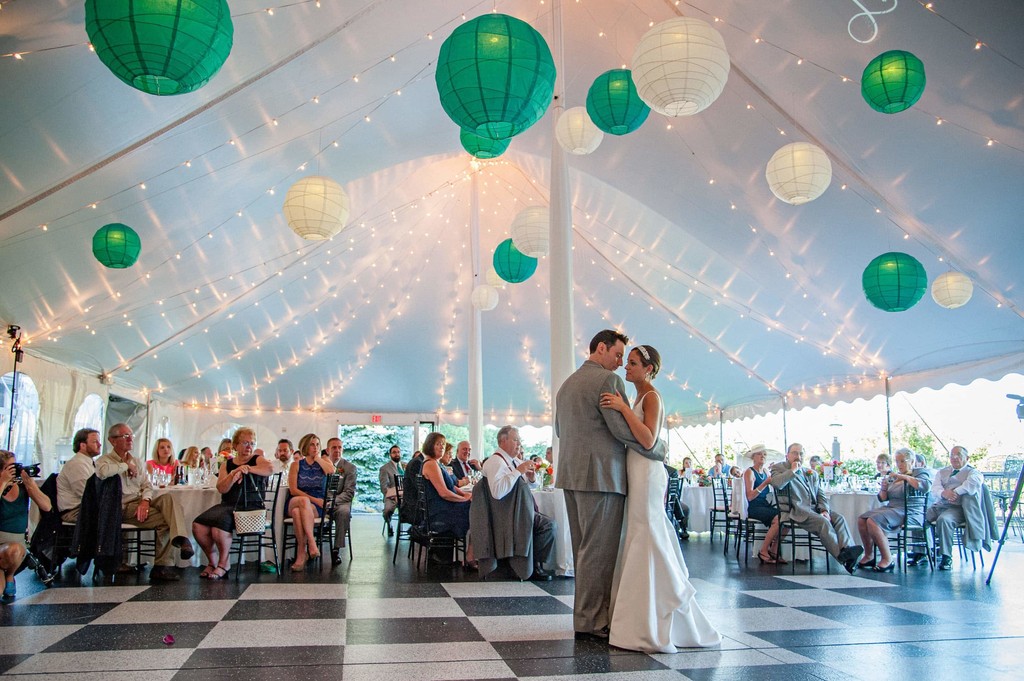 Tent reception with lanterns – Fern Hill Barn style