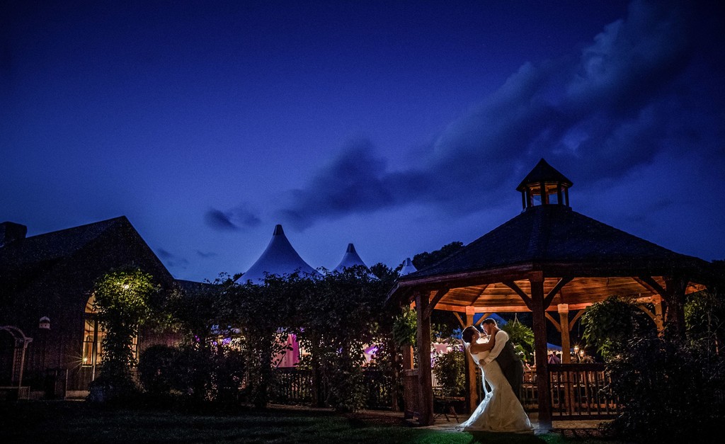 Fern Hill Barn epic night wedding portrait