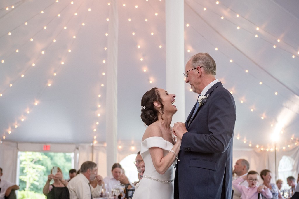 Joyful 1st dance at Fern Hill Barn reception