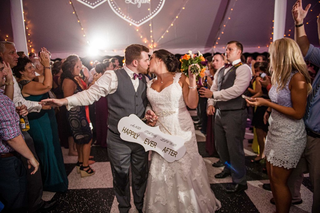 Packed dance floor moment at Fern Hill Barn wedding