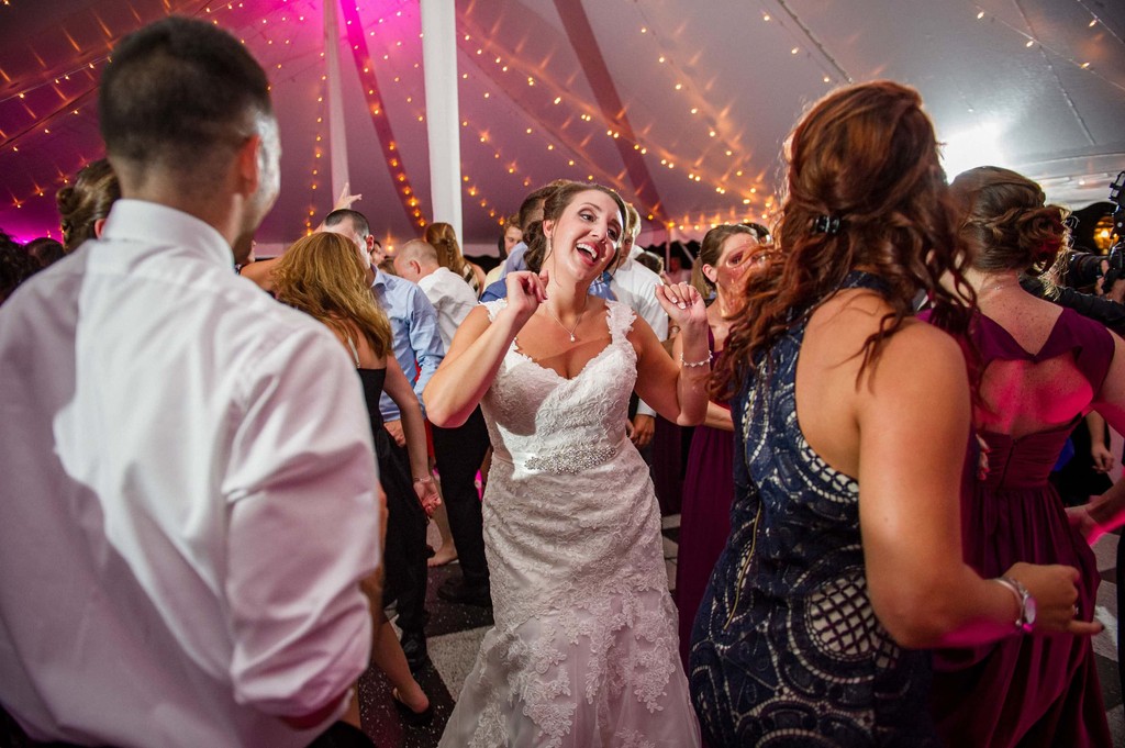Dance floor energy at Fern Hill Barn wedding