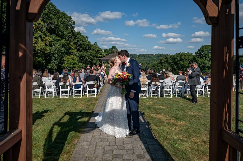 Ceremony aisle moment – Fern Hill Barn outdoor wedding