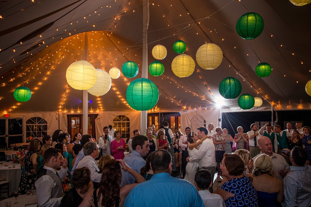 Lantern-lit tent reception – Fern Hill Barn celebration