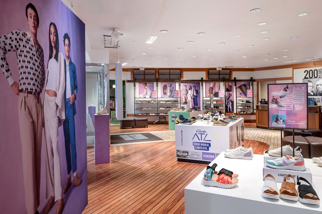 Clarks retail display design inteior photography Faneuil Hall