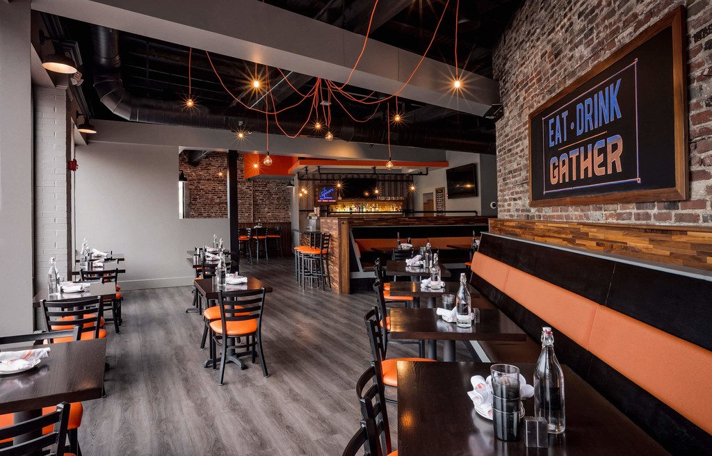 Industrial bar restaurant photography