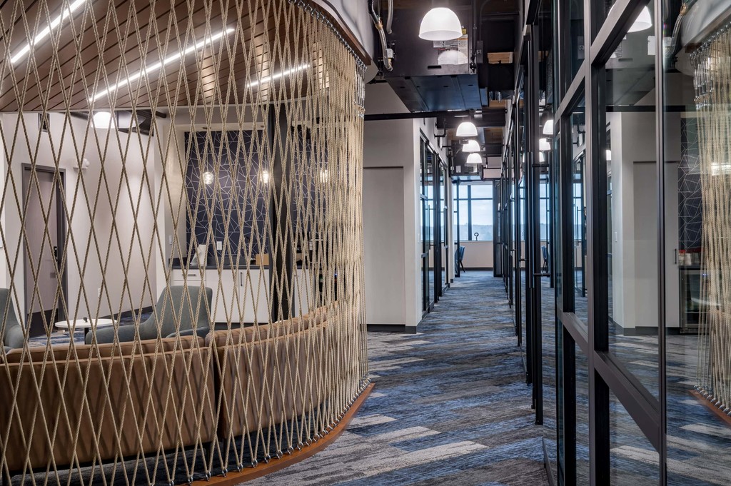 Curved hallway architectural office space design
