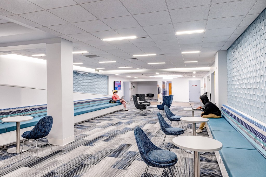 Student lounge center interior photography
