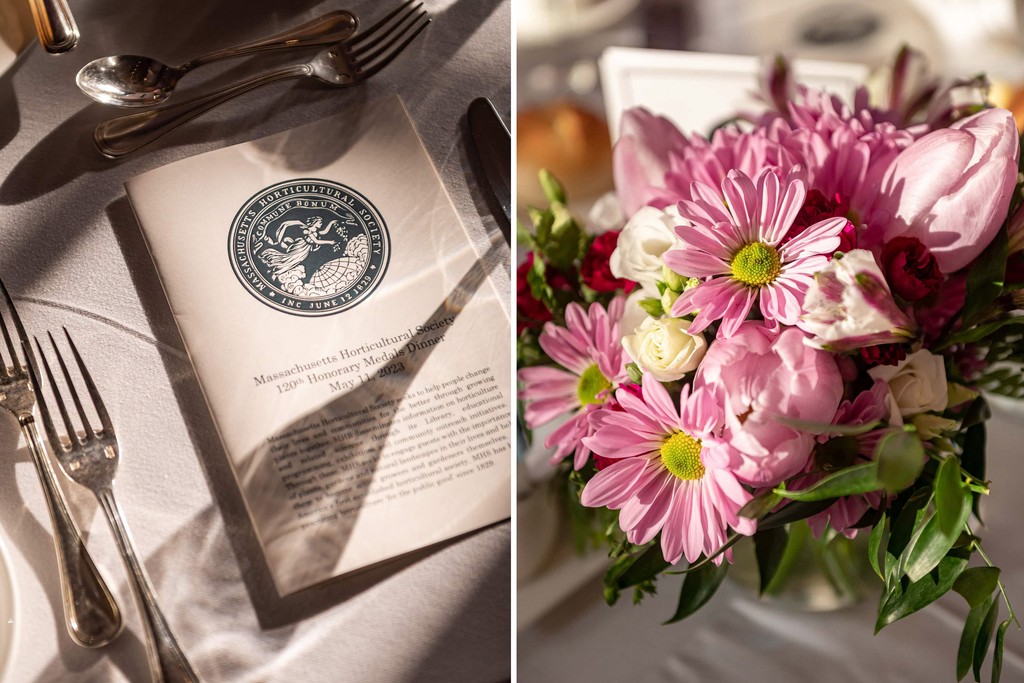 Dinner table detail shot at Boston corporate event
