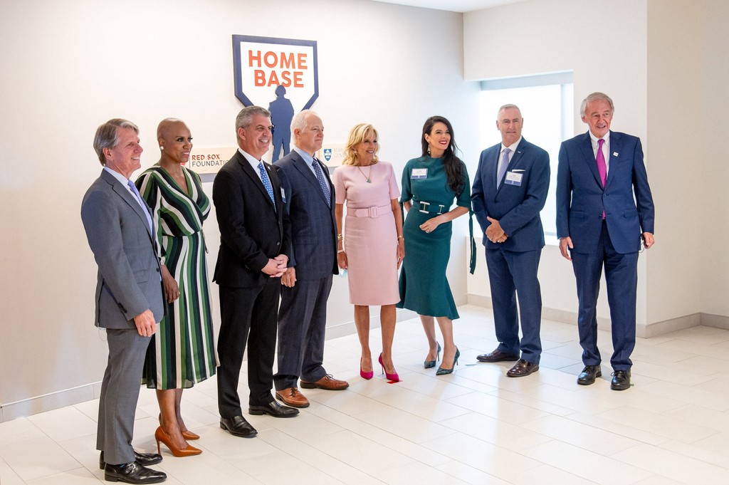 Leadership team at Home Base featuring First Lady Jill Biden