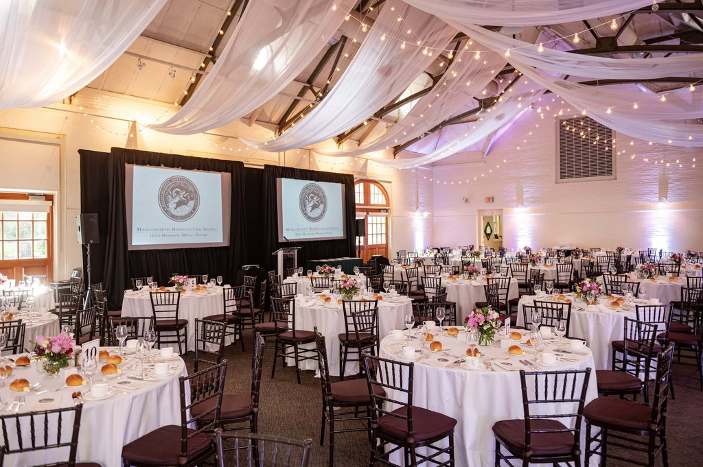 Rustic banquet corporate event photographed at Elm Bank