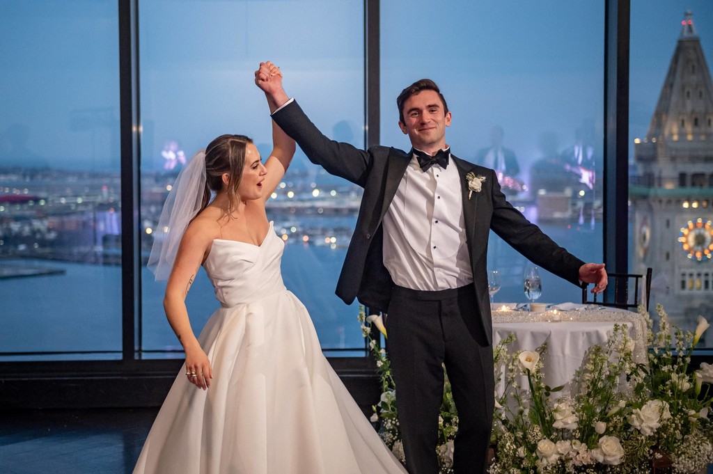 Couple celebrating after their 1st dance