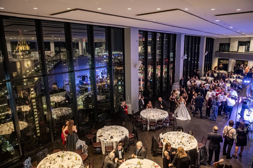 Reception lighting during State Room wedding
