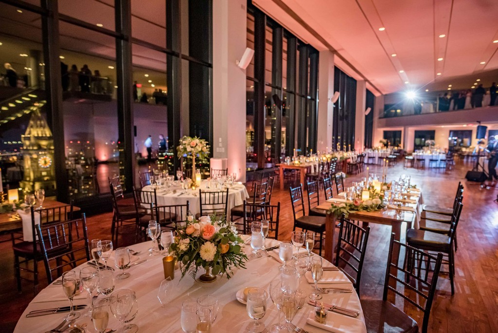 Candlelit reception decor at State Room Boston