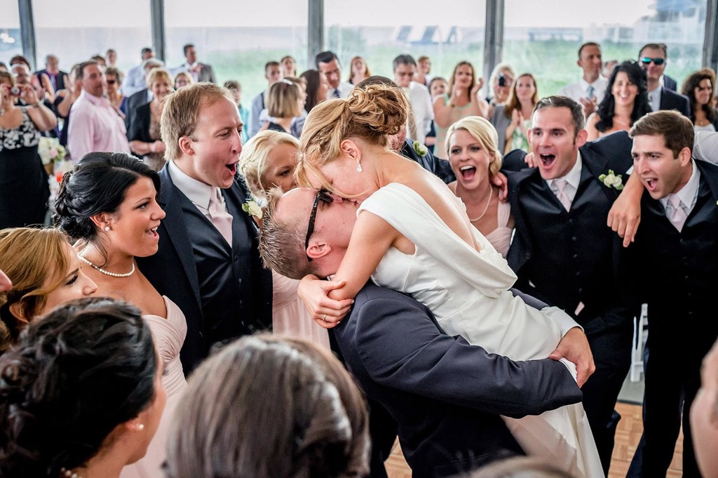 Popponesset Inn reception couple kiss